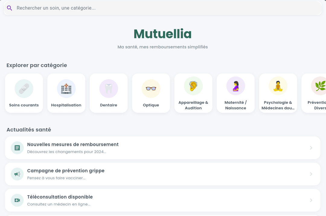 Mutuellia – Application mobile de simulation de remboursements santé (Projet d'équipe)